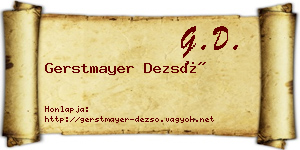 Gerstmayer Dezső névjegykártya
